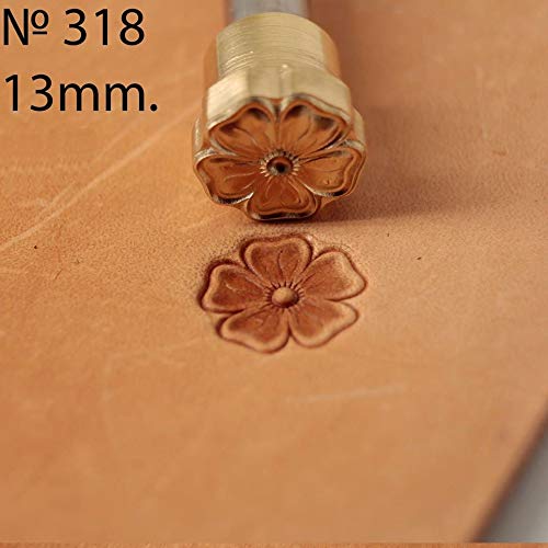 DandS ltd Leather Stamp Tool, Flower, Professional Steel Craft Tool for Leatherworking, Embossing, Carving & Stamping Leather Projects, Belts & DIY Projects, Compatible with Mallet #318