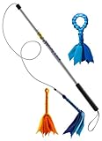 Squishy Face Studio Flirt Pole V2 Dog Exercise Toy Bundle with 2 Fleece Lures and Fleece Tug, 36-Inch