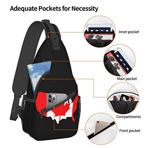 Mochila bandolera unisex con bandera canadiense y mapa USA miniatura 5