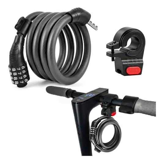 E Roller Schloss,4-stellige Fahrradschloss Kabelschloss Kompatibel für Xiaomi M365/Pro2/Max/ES/GXL Essential Scooter/Fahrrad/Motorrad/Baby 1.2m/12mmAnti-Diebstahl Ideal Zahlenschloss für 12 Stahlkabel
