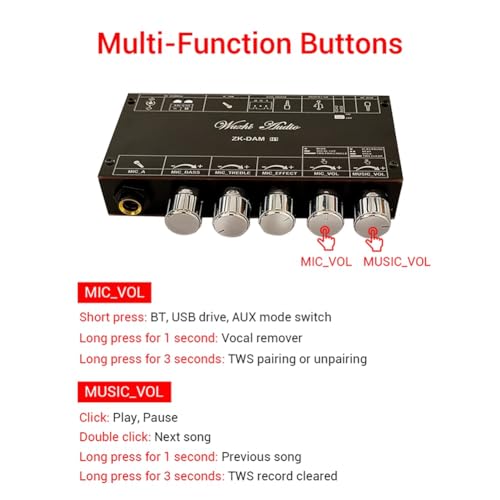Carte de décodage USB avec Bluetooth pour scène et chant (A)