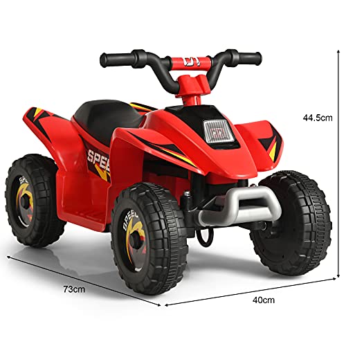 COSTWAY 6V Elektro Kinderquad 2,8-4,6 km/h, Mini Elektroquad, Kinderauto, Kindermotorrad, Kinder Quad, Elektroauto für Kinder ab 3 Jahren (Rot) – Bild 7