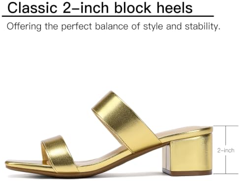 Image of DOBOLIN Two Strap Women's Heels 2-Inch Dressy Sandals Wide Feet Friendly
