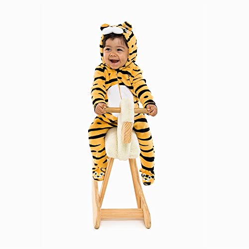 Pijama Macacão Infantil Fleece Felpudo de Biichinhos (18 Meses, Tigre)