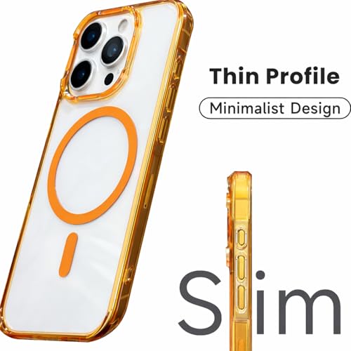 Image of VONZEE Compatible with iPhone 16 Pro Case (6.3 Inch), Translucent Clear MagSafe Compatible Back Cover, PC + TPU Shockproof Protective Case, Anti-Yellow, Scratch Resistant, Desert Titanium