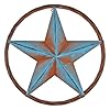Generic Metal Barn Star Circle WallRust Brown Turquoise Finish 12 inches Handmade Artisan Art Vintage Decor 578 Rustic