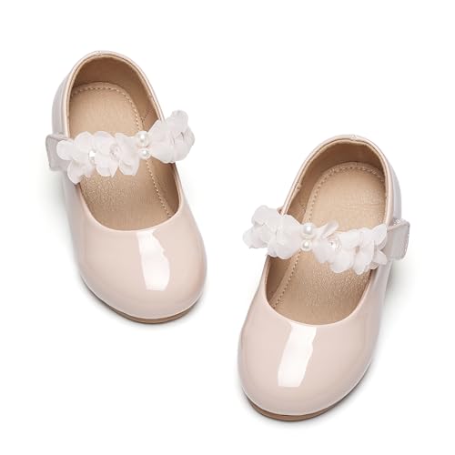 Image of GINFIVE Toddler Girls Dress Shoes Little Girls Mary Janes Ballerina Flats Shoes Toddler