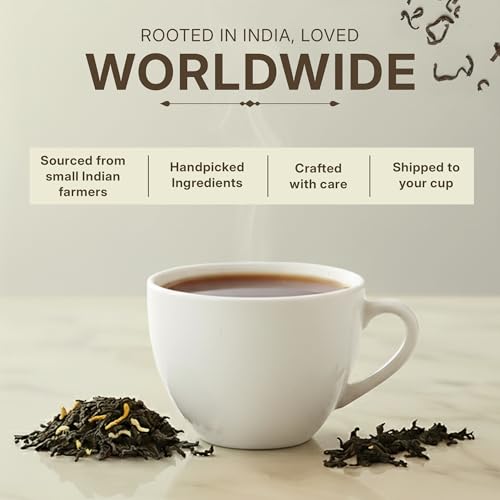 Image of Tealeaf & Co. English Breakfast Black Tea - English Breakfast Tea in Loose Leaf Form - Contains Low Caffeine - Upto 50 Servings - Gluten Free (3.52oz /100gm)