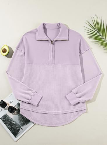 Image of SHEWIN Women Fall Sweatshirt Casual Half Zip Pullover Fall Top 2026 Clothes