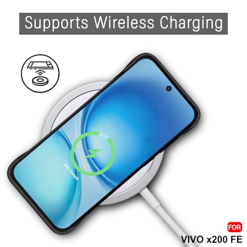 Image of TheGiftKart Hybrid Ultimate Slim Back Case Cover for Vivo X200 FE 5G | Lightweight Profile | Hard Back Case Cover for Vivo X200 FE 5G (PC & TPU, Metal Camera Ring, Leather Texture Finish, Black)