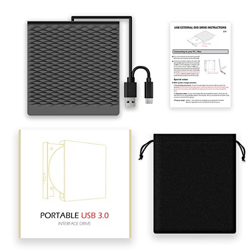 image for YOTUO External DVD Drive USB 3.0 Type C Drive Portable CD ROM Optical 