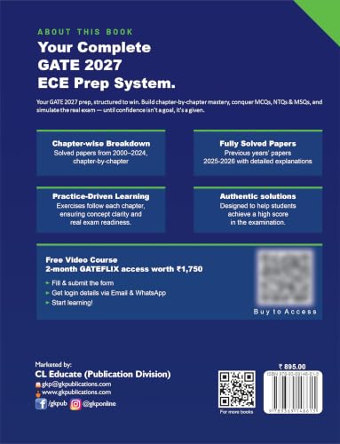 Image of GATE 2027 Electronics & Communication Engineering | 27 Years' Chapter-Wise Solved Papers (2000-2026) | Previous Year Questions with Detailed Solutions | By GKP