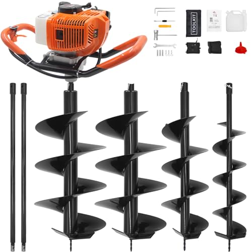62CC Gas Post Hole Digger with Auger Bits and Extensions