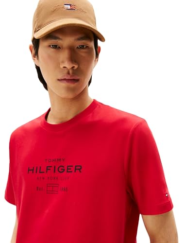 Tommy Hilfiger Men's Short Sleeve Cotton Graphic T-Shirts with Stacked Logo Designs2