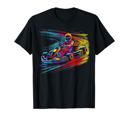 Go Kart Racing Racer Go Karting Popart coloré T-Shirt