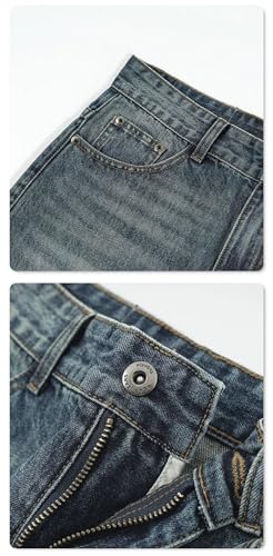 Men's American Retro Washed Gradient Jeans Loose Straight Jeans3