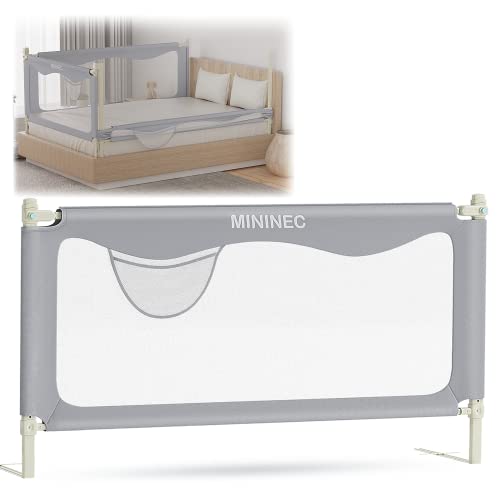 Bed Rail For Toddlers Baby, Mininec Long Toddler Bedrail Guard For Kids Children, Strong Babies Bed Rail For Twin, Full Size, Queen & King Mattress With Reinforced Anchor Safety Darkgrey 78.7*27.5 In #TOP13