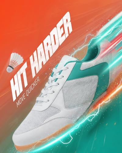 Image of Centrino Men's Badminton Shoes | Lightweight Indoor Court Shoes | Breathable Mesh Sports Sneakers | Non-Marking Grip Sole | Comfortable Training & Play Footwear (9345)