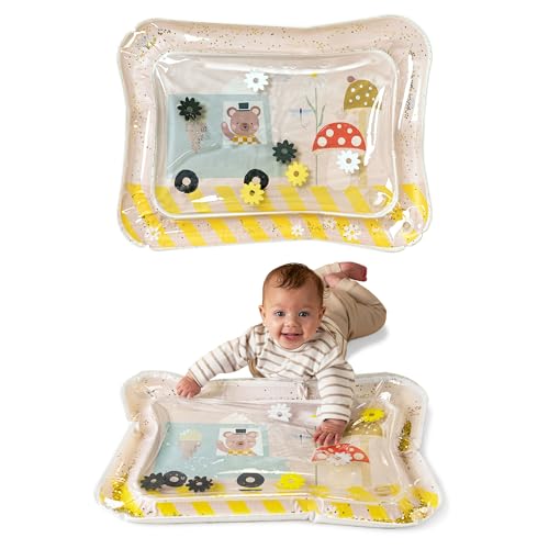 Image of Taf Toys Tummy Time Water Mat for Babies - Stimulating Baby Water Play mat, Tummy Time Sensory Mat with Floating Toys - Tummy Time Play Mat, Premium Water Mat for Babies, Infant Toys (Ice Cream Bear)