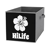 HiLife Hawaii Collapsible Storage Bins Organizer Cubes with Handles Organizing Baskets for Shelves Closet 10.6' 1PCS