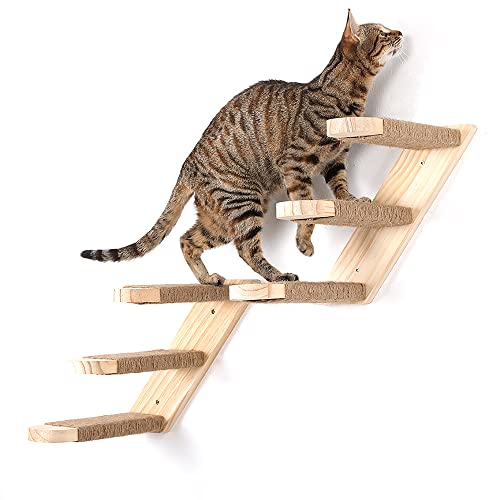 Dvfroy 2 PCs Cat Wall Furniture, Wood Extra Larger Cat Perch, Cat Climbing Shelf Two Types of Mounting Screws Included…