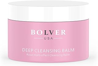 BOLVER Makeup Remover (Deep Cleansing Balm) With Rose Multi-Effect Cleansing Balm for Face. All in One Waterproof Makeup Removing Balm, Heavy Makeup Remover & Cleanser. Suitable for All Skin Types- 90g / 3.2 oz