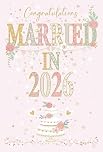 Cherry Orchard | Luxury Wedding Day Card - Married In 2026 | Wedding Congratulations Card | Elegant Embossed & Gold Foil Finish | Sentimental Verse Printed Inside on Premium Insert