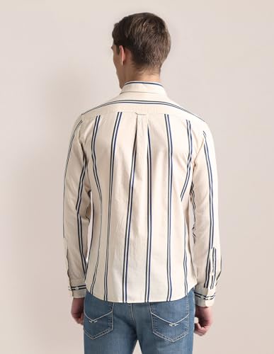 Image of U.S. Polo ASSN. Striped Regular Fit Cotton Shirts for Men - Full Sleeve Mens Casual Shirts