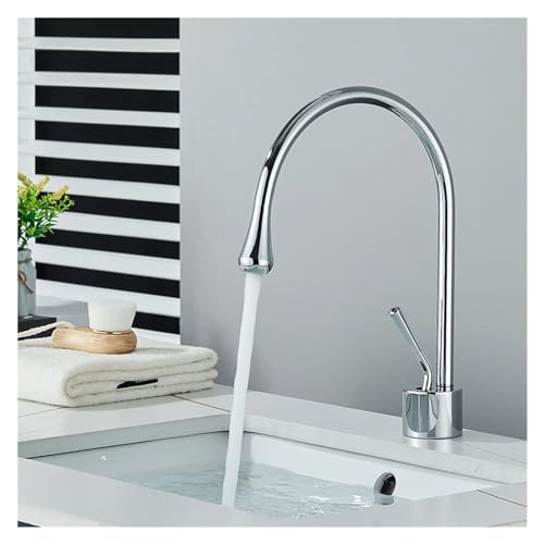 Robinet de salle de bain col de cygne mélangeur eau chaude et froide en trois tailles