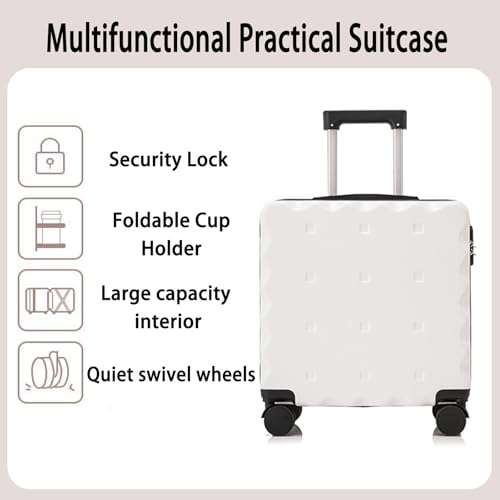 18 Inch Carry On Luggage,Suitcases With Spinner Wheels And TSA Lock,Hardside PC+ABS Suitcase,Softside Expandable Lightweight Durables Suitcase,Airline Approved For Women(Orange)2