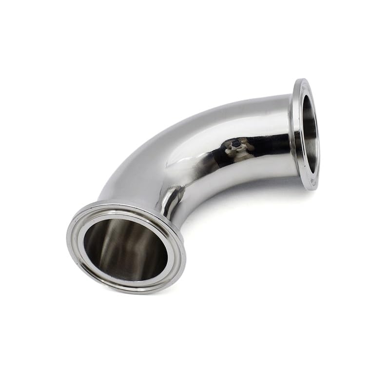 Tri Abrazadera de Acero Inoxidable, instalación de tuberías con Codo de 90 Grados | SUS316,45mm Ferrule 64