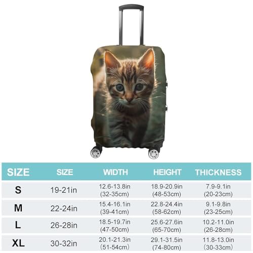 Travel Luggage Cover Elastic Suitcase Protector Anti-Scratch Washable Kitten Walking on The Grass Luggage Sleeve Tsa Approved Carry on Covers Baggage Cover Fits 18-32 Inch Luggages2