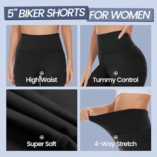 image for GAYHAY 3 Pack Biker Shorts with Pockets for Women - 8