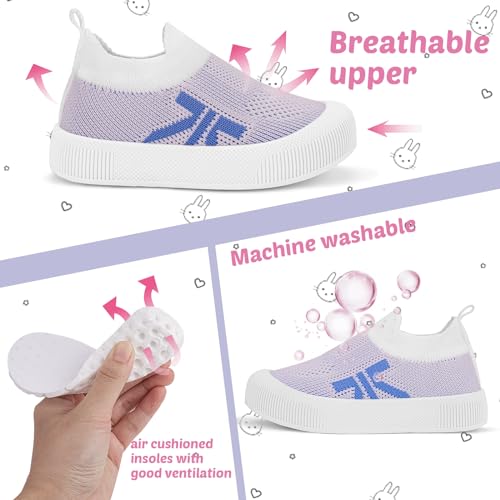 Toddler Summer First Walking Shoes Breathable Non-Slip Soft Sole Wide Toddler Shoes Tennis Sneakers Knitted Mesh Elastic Sock Shoes for Baby Boy Girl Outdoor Indoor Walker Shoes2