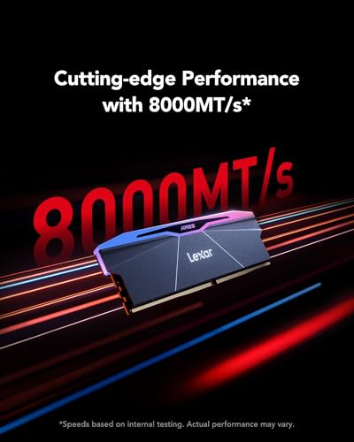 Image of Lexar RGB DDR5 RAM 32 GB Kit (2 x 16 GB) 8000 MHz, 288 Pin UDIMM Desktop Memory, PC Gaming Computer Memory for Intel XMP 3.0 /Empowered by SK Hynix /CL38-48-48-100 /1.45V