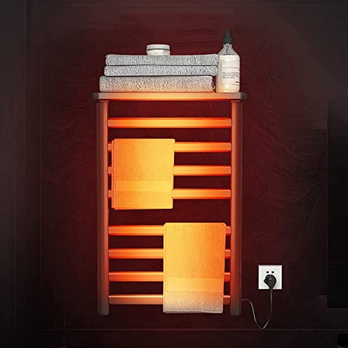 Sèche-serviettes électrique de bain mural et programmable en acier blanc - 4
