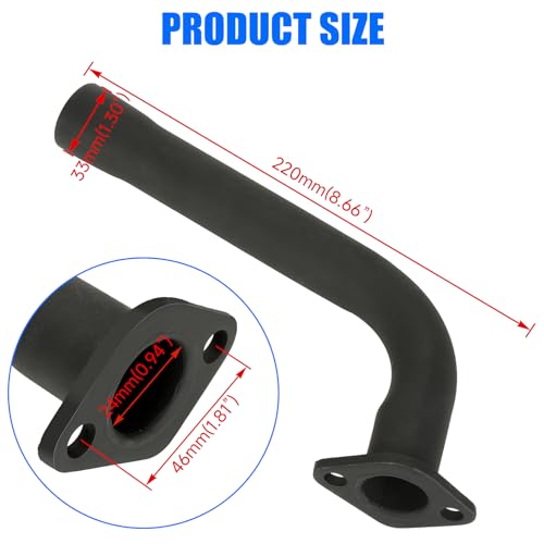 Image of YOXUFA Exhaust Header Pipe Muffler Replacement for Predator 212 196cc 224cc 6.5hp Coleman CT200U CT200U-EX BT200X Baja Warrior MB200 GX160 GX200 Hammerhead Mini Bike Go Kart Part with Heat Shield Tape