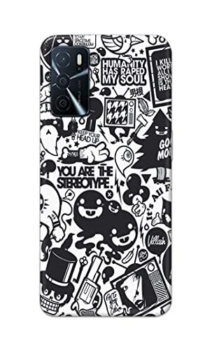 Image of Printed Hard Back Cover Case for Oppo A16 | Oppo A16s Back Cover (Mixed Cartoon) -702
