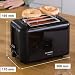 Bosch Kompakt Toaster DesignLine TAT3P423DE, Integrierter Edelstahl-Brötchenaufsatz, Mit Abschaltautomatik, Mit Auftaufunktion, Perfekt Für 2 Scheiben Toast, Liftfunktion, Breit, 970 W, Schwarz