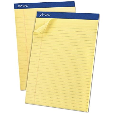 Ampad TOP20220 20220 Perforated Writing Pad, 8 1/2 x 11 3/4, Canary, 50 Sheets (Pack of 12) Cover