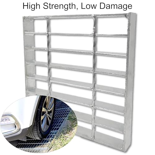 Image of Galvanized Steel Drain Grate, Driveway Channel Cover 9x9 in