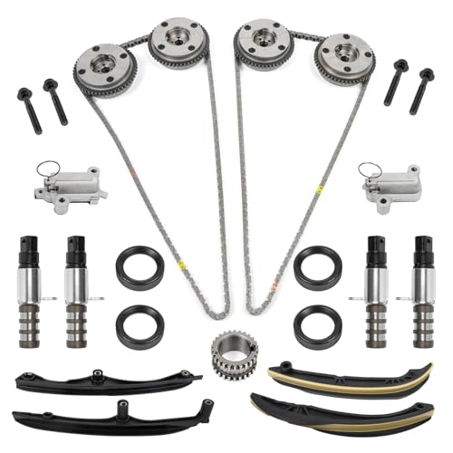 Engine Timing Chain Kit with VVT Sprocket Tensioner Phaser Solenoids