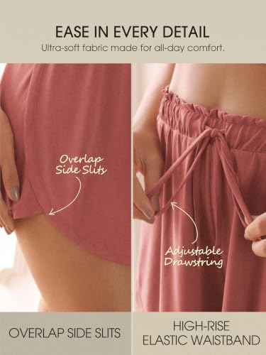 Image of ODODOS Modal Soft Lounge Shorts for Women Drawstring High Waist Casual Sleepwear Lightweight Cozy Pajama Bottom