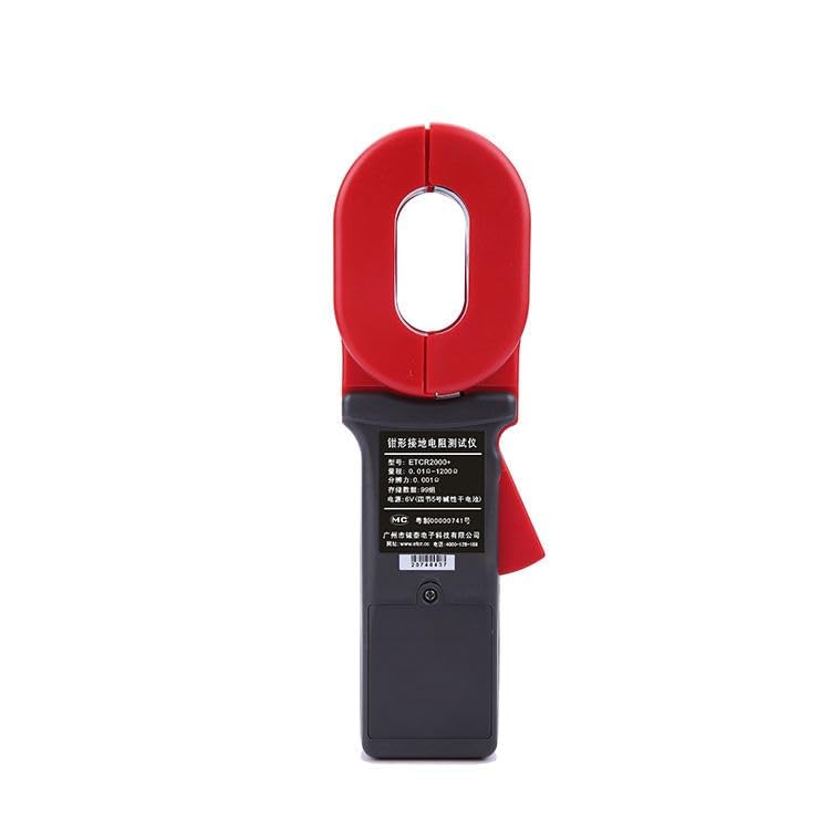 Clamp Earth Resistance Tester Large Range Ground Resistance Clamp Meter with Resistance Range 0.010Ω to 1200Ω Resistance Resolution 0.001Ω