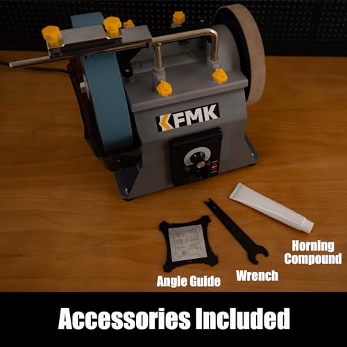 Image of 10 Inch Variable Speed Wet Sharpening System, 90-160RPM Wet Bench Grinder, Two Direction Water Cooled Wet /Dry Sharpening System for knife, Chisel, Scissor, Woodworking Tools