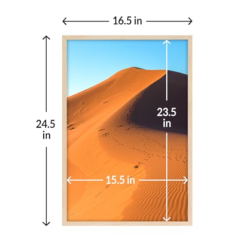 Image of LaVie Home 16x24 Picture Frame for Wall Display, 16x24 Oak Picture Frame with HD Plexiglas, 16 x 24 Poster Frame 1 Pack, Display Frame for Vertical or Horizontal, Classic Collection