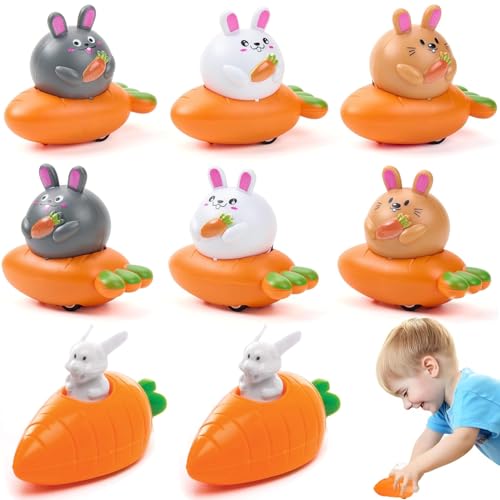 Pipihome 8 Stück Ostern Geschenke Aufziehbare Osterhasen in Karotten Autos, Ostergeschenke Kinder, Aufziehbare Hasen Karotten Osterhasen Figuren Osterdeko Mitgebsel Kindergeburtstag