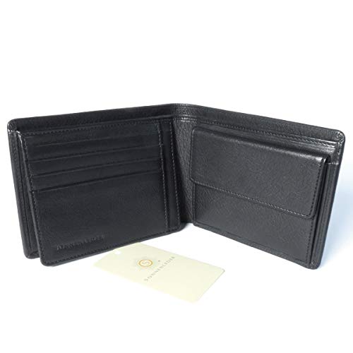 Preisvergleich Produktbild Sonnenleder - hochwertige Geldbörse"Main" Farbe: Schwarz *Echtes Leder*