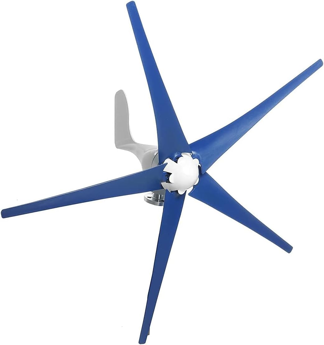 Generador de turbinas eólicas de 300 W AC 12 o 24 voltios 5 aspas con controlador para hogares Generador de molino de viento de energía marina RV para sistema eólico 8.2ft./s Start Wind Speed, 12v (24