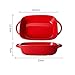 Solidna blacha do pieczenia Piekarnik do tabeli naczynia z uchwytami ceramicznych do kuchenek mikrofalowych i piekarnika (Color : Red, Size : 23x13.3x5cm)